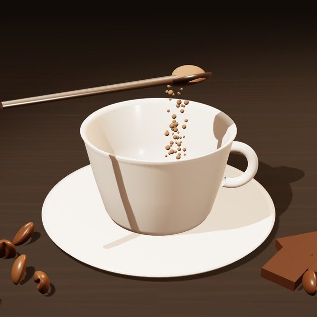 A scoop of OELEVEN powder going into a cup